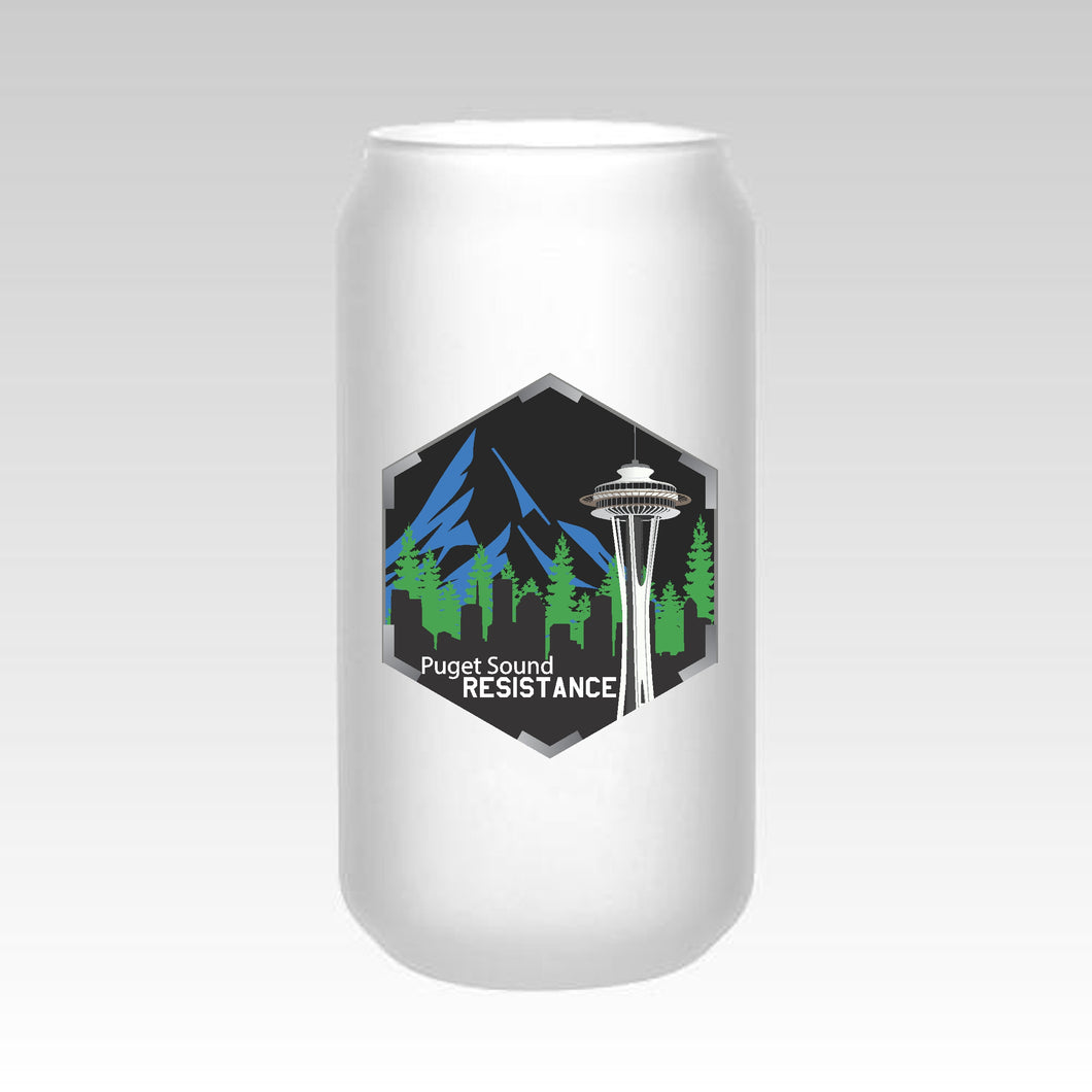 PSR Badge Frosted Beer Can Glass | 18oz.