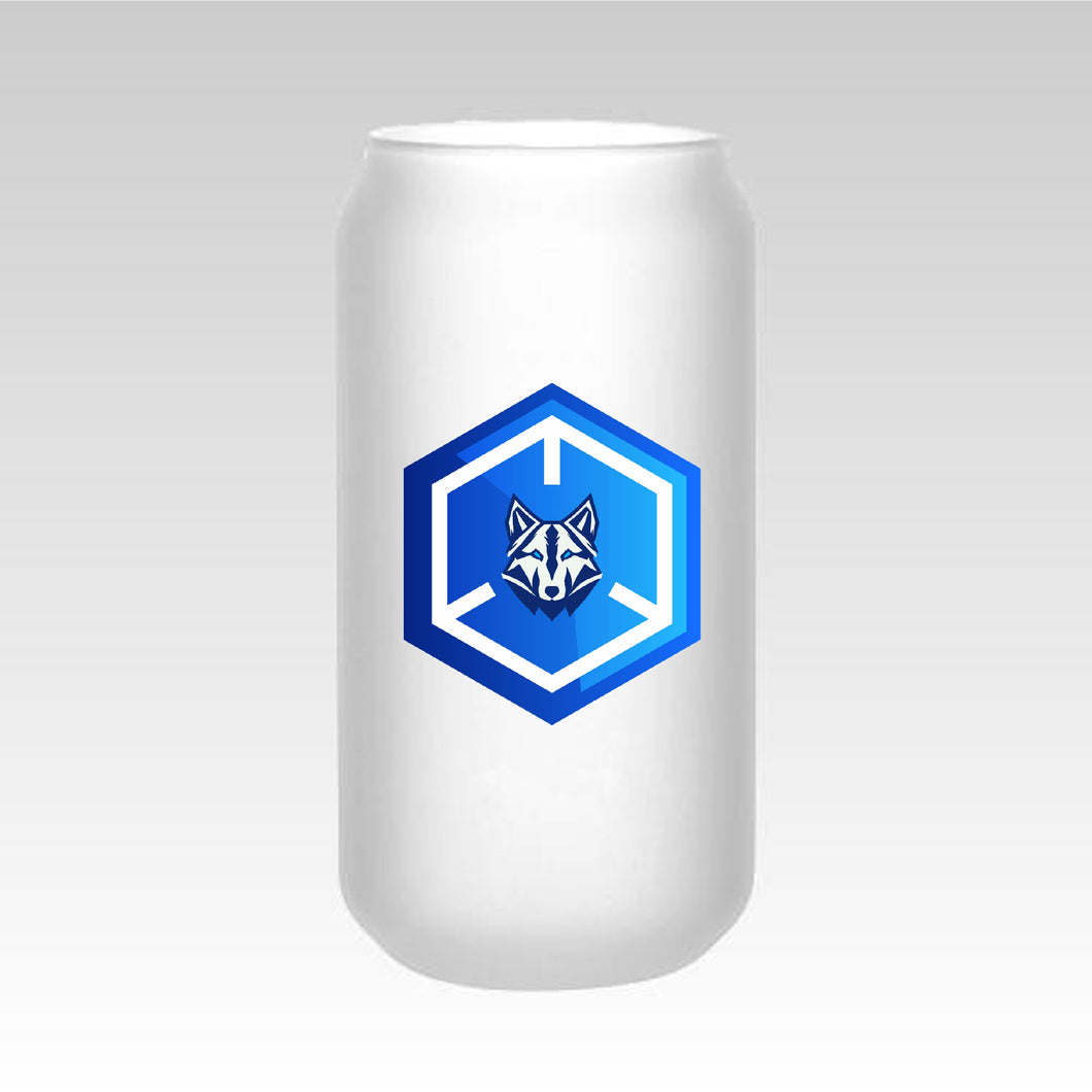 SPSR Wolves Badge Frosted Beer Can Glass | 18 oz.