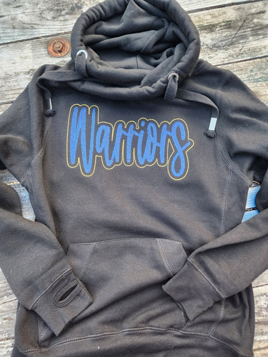 Warriors Embroidered Cowlneck Hoodie
