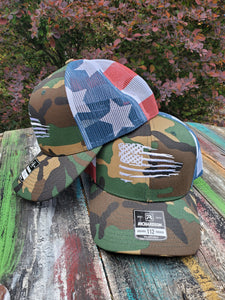 All american camoflauge flag hat
